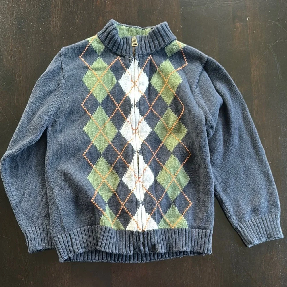 Gymboree Blue and Green Sweater Cozy and Stylish
